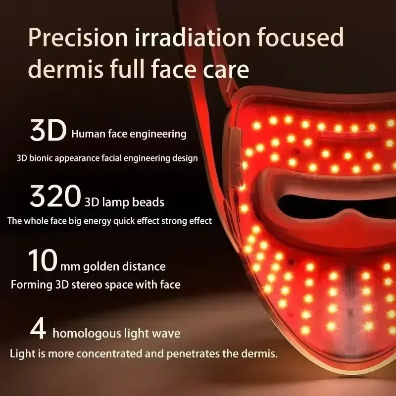 Red light therapy beauty mask