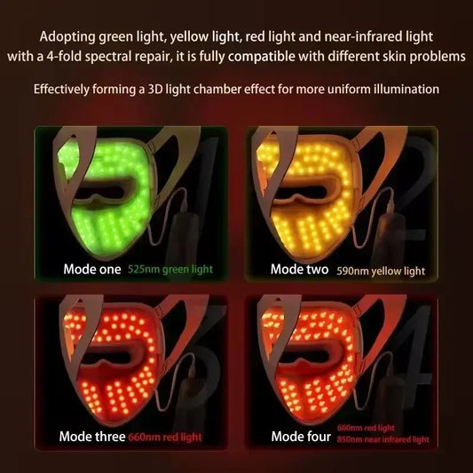 Red light therapy beauty mask