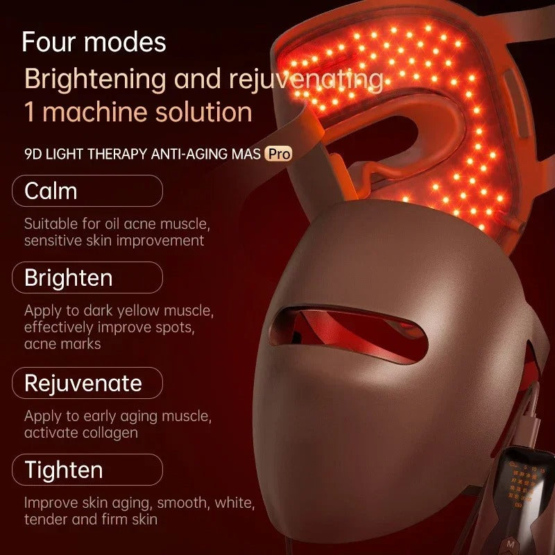 Red light therapy beauty mask